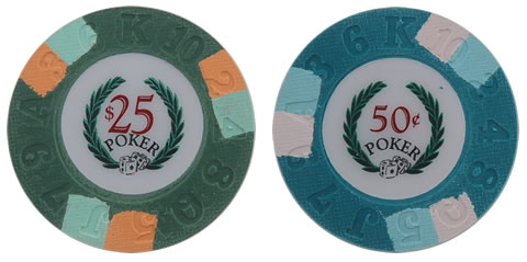Two Modern Clay Poker Chip Sample