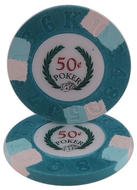 50 Cent Modern Clay Poker Chip