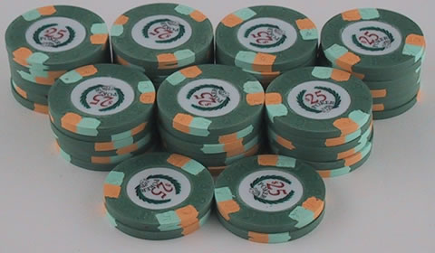 Stack of 50 Modern Clay Poker Chips