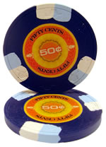 50 cent InPlay Clay poker chip