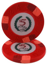 $5 Modern Clay Poker Chip